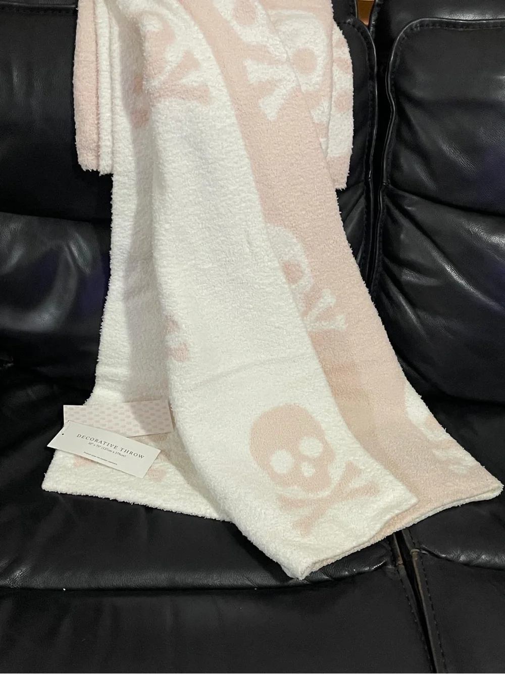 Cupcakes and Cashmere Pink Skull Throw - Halloween Pink Skulls Throw